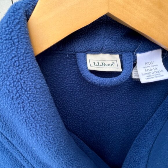 Kids LL Bean Fleece Bath Robe Blue - Picture 2 of 3